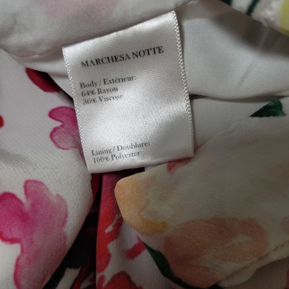 Marchesa Notte Designer Gradiant Floral Palazzo Pants Flowy Silky Huge Leg 20W - Picture 9 of 14